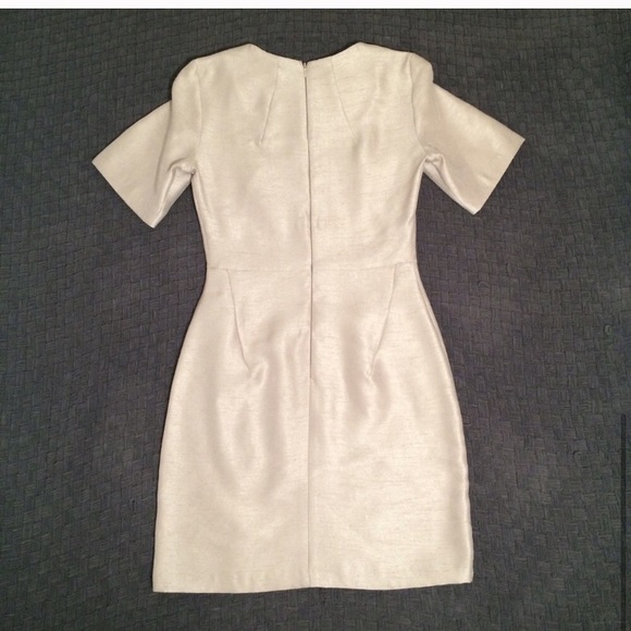 Topshop A-line Beige Shimmer Dress - Picture 4 of 4